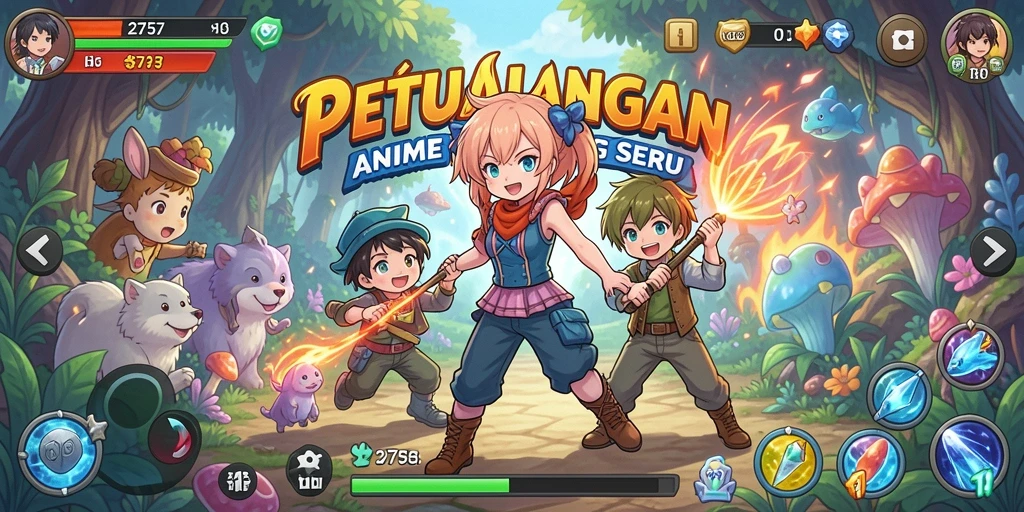 Tampilan seru gameplay Anime yang penuh aksi.
