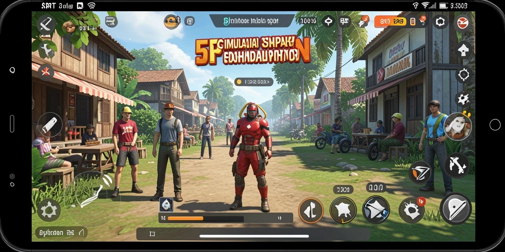 Tampilan gameplay 5RT dengan karakter yang berinteraksi.