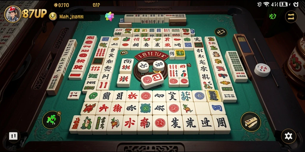 Tampilan menarik gameplay Mahjong di 987UP.