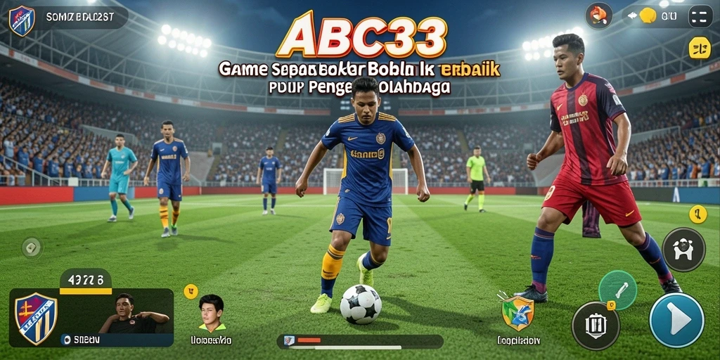 Tampilan gameplay nyata dalam pertandingan sepak bola yang mendebarkan.