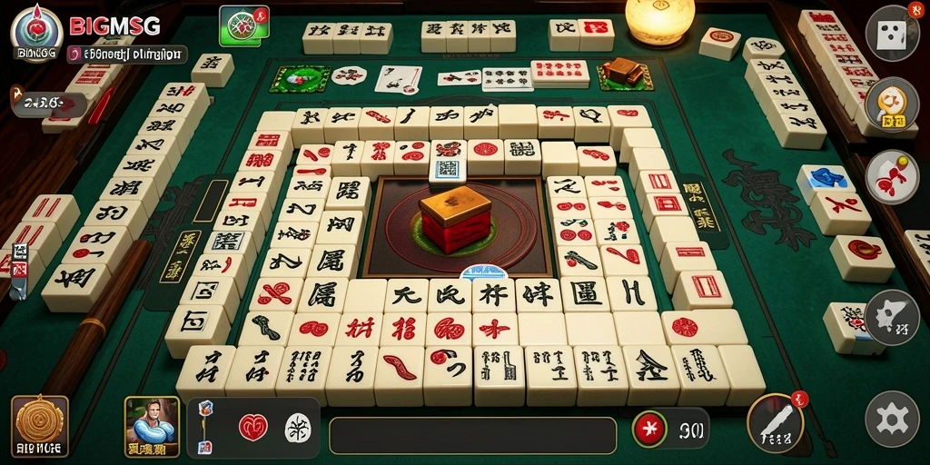 Screenshot menampilkan gameplay menarik Mahjong BIGMSG.