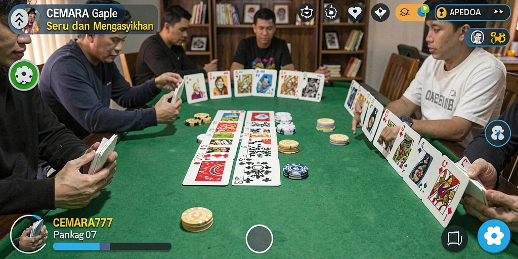 Tampilan gameplay Gaple yang menarik di CEMARA777.