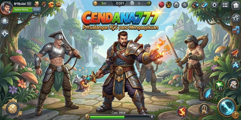 Tampilan gameplay CENDANA777 yang mendebarkan dengan karakter dan monster RPG.