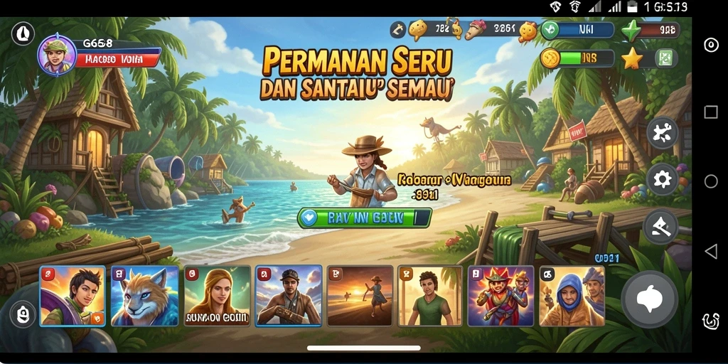 Screenshot G668 menampilkan karakter dalam aksi di level yang penuh warna.