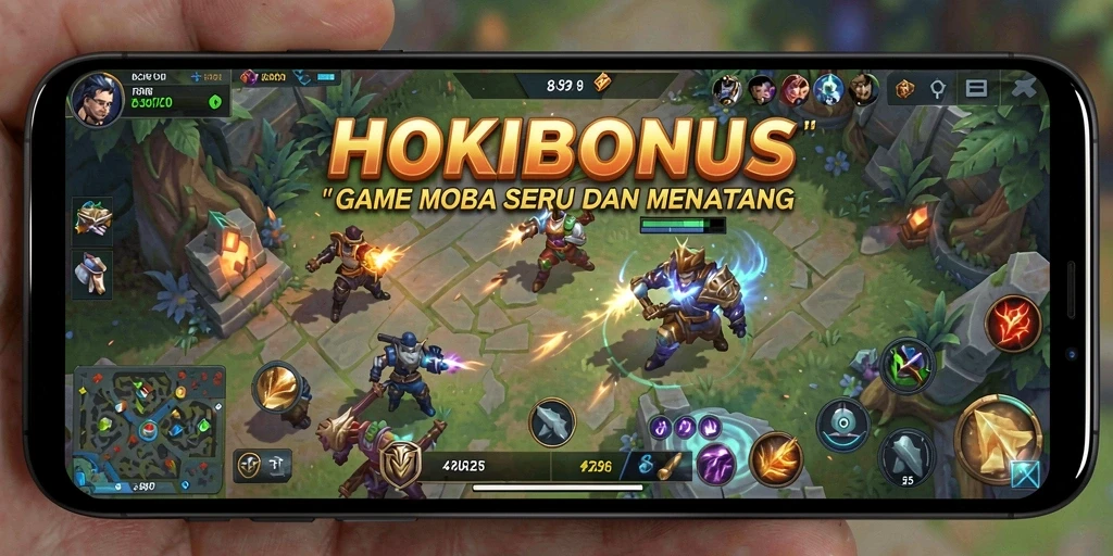 Gameplay seru HOKIBONUS dalam pertempuran MOBA.