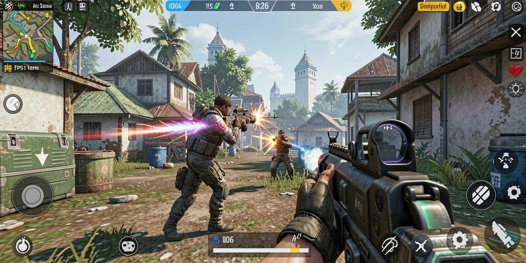 Gameplay seru ID66 dengan aksi tembak-menembak yang mendebarkan.