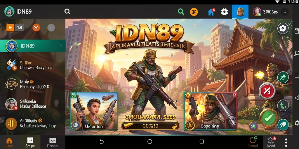 Tampilan aplikasi IDN89 dengan fitur utilitas beragam.