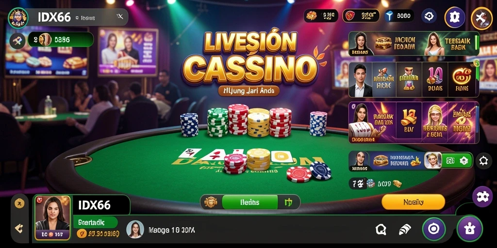 Tampilan gameplay Live Casino yang mendebarkan di IDX66.