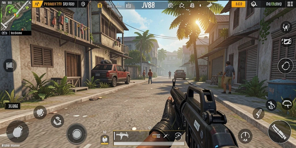 Tampilan gameplay JV88 yang menegangkan dan penuh aksi.