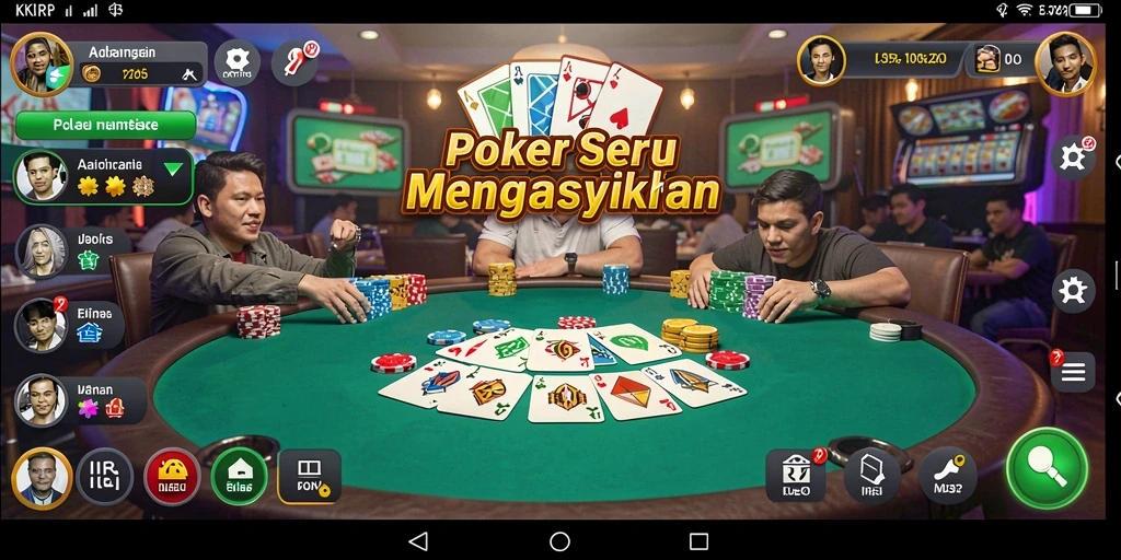 Tampilan gameplay poker di KKRP yang menegangkan dan mengasyikkan.