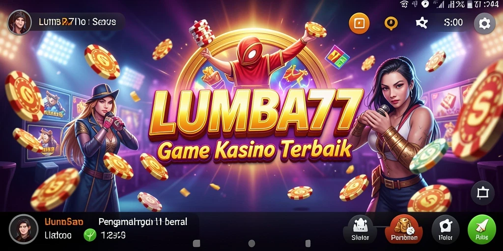 Screenshot gameplay LUMBA77 yang menampilkan suasana kasino yang menyenangkan.