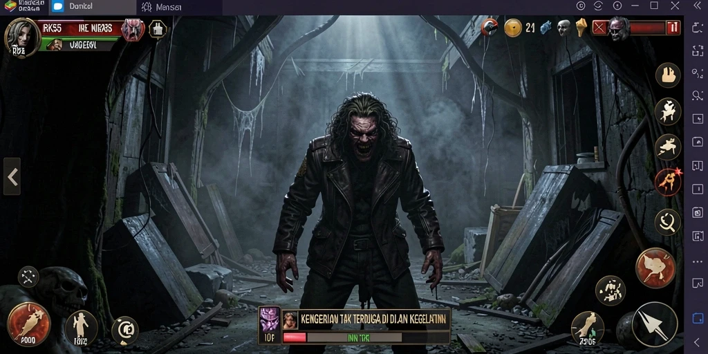 Screenshot menampilkan momen menegangkan dari gameplay Horror.