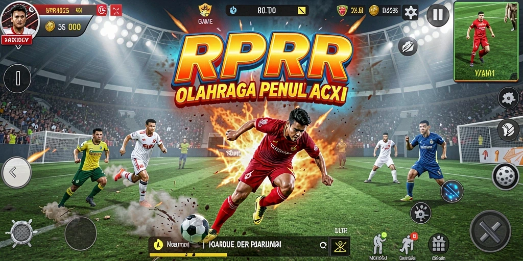 Tangkapan layar utama RPRR menunjukkan aksi seru di lapangan olahraga.