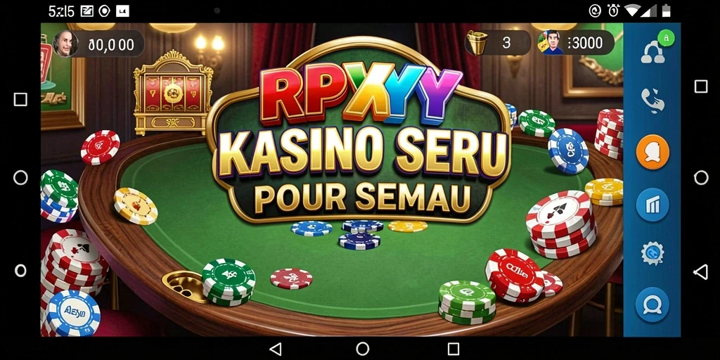 Tampilan gameplay RPYYY dengan grafis menawan dan suasana kasino yang kental.