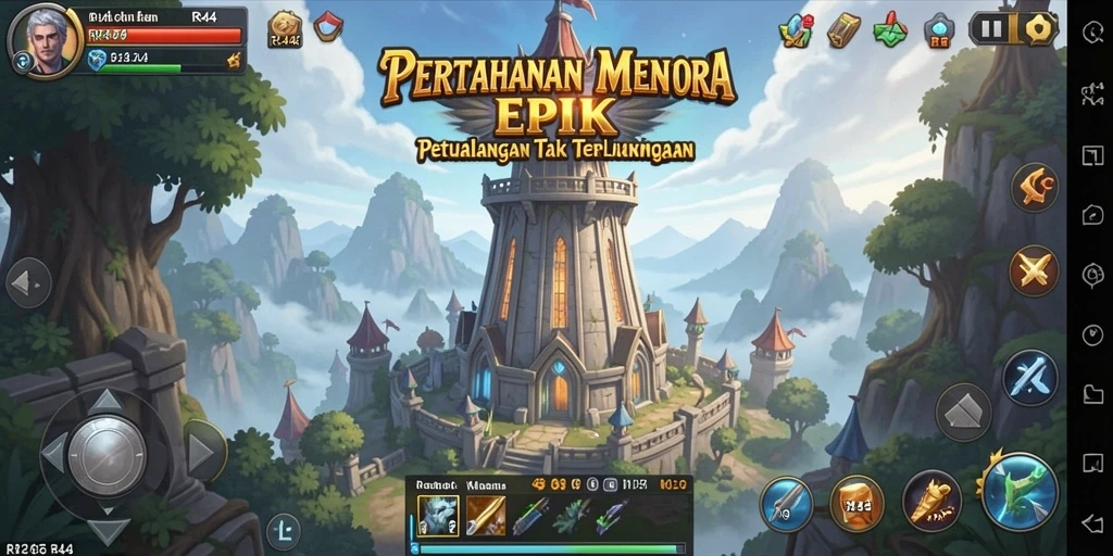 Tampilan gameplay RR44 yang seru dalam genre Tower Defense.
