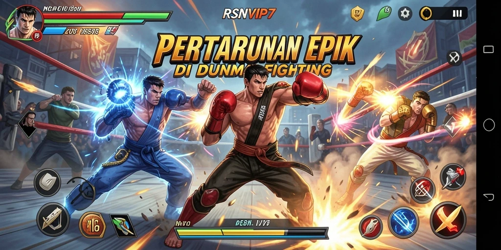 Tangkapan layar RSNVIP7 menampilkan aksi pertarungan yang mendebarkan dan karakter yang kuat.