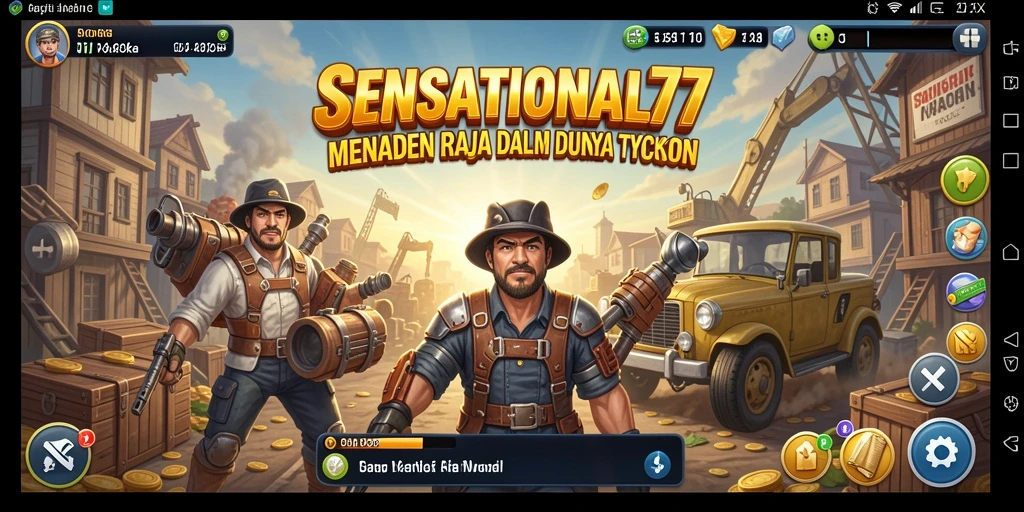 Screenshot gameplay SENSATIONAL77 menunjukkan aksi manajemen bisnis yang menarik.