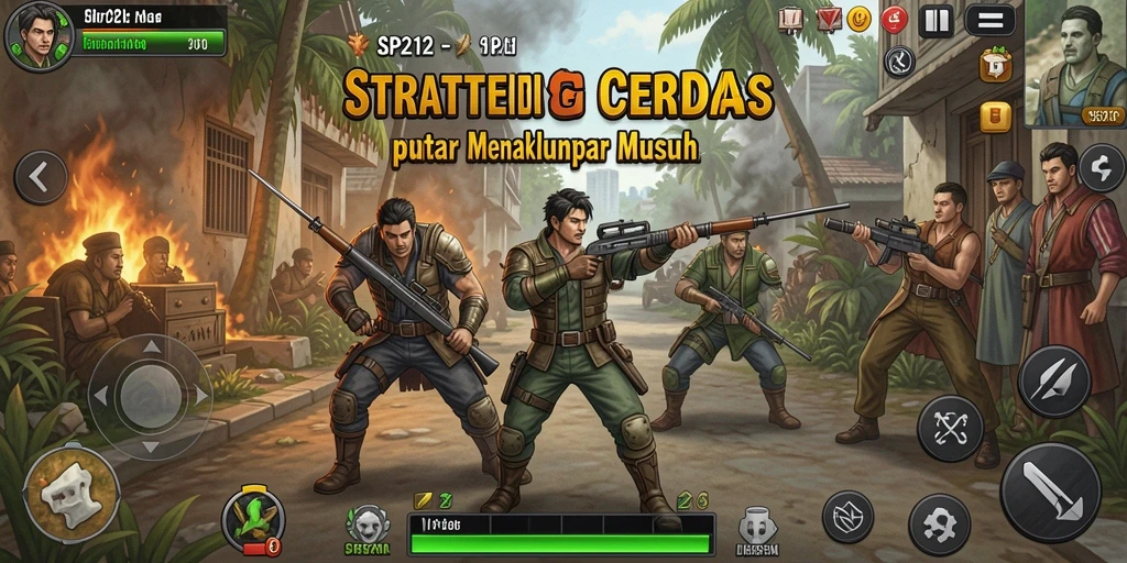 Tampilan gameplay SP212 dengan pertempuran strategi yang intens.