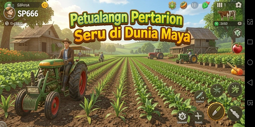 Screenshot utama SP666 menampilkan gameplay yang menarik dalam bertani.