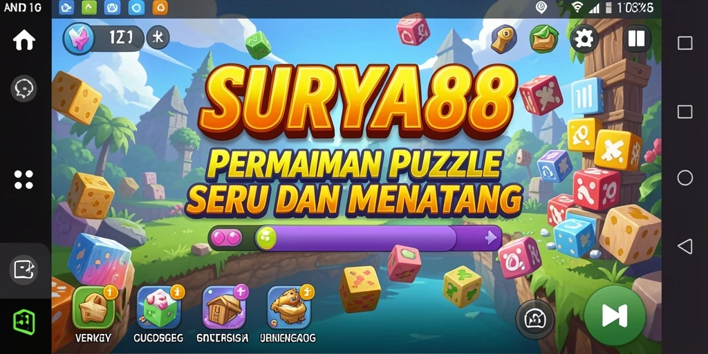 Screenshot gameplay SURYA88 menunjukkan tantangan puzzle yang menarik.