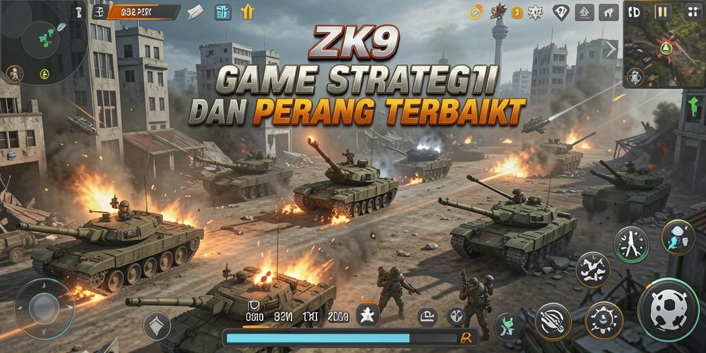 Menampilkan aksi strategis dalam permainan ZK9.