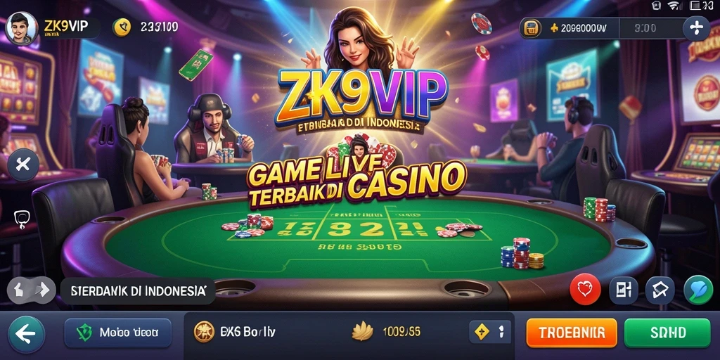 Tampilan gameplay ZK9VIP yang mendebarkan dengan dealer langsung.